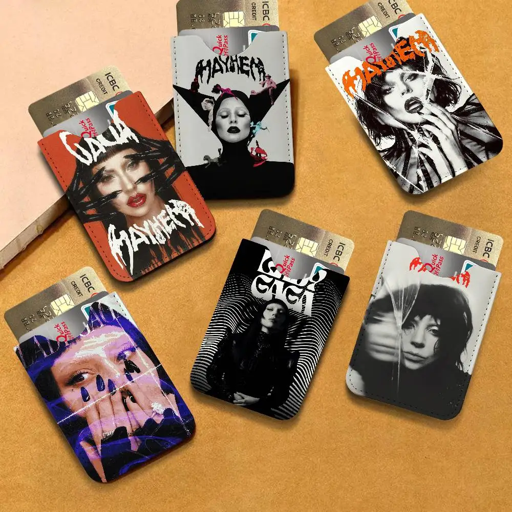Pop Vintage Singer Lady Gaga New Leather Card Small Retro Cowhide Coin Purse Men/Women Luxury Card Holder