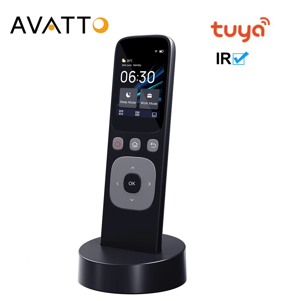 AVATTO WiFi Tuya Smart Central Control Panel Wireless Touch Screen Handheld IR Remote Controller For Home Appliance