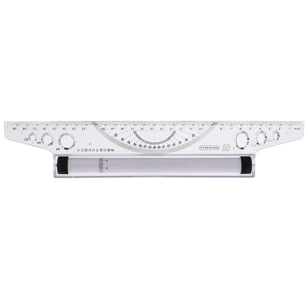30cm Multi-Purpose Drawing Parallel Rolling Ruler Balancing Scale Tool