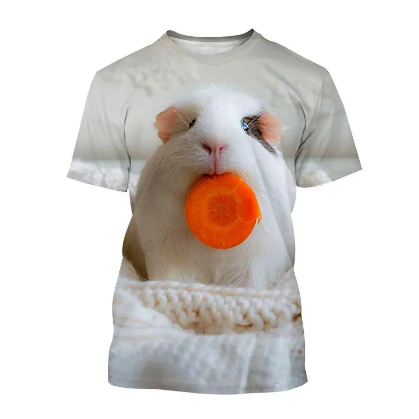 New Four Seasons Pet Guinea Pig 3d Printed Cute Diy Custom Men's And Women's Children's T-shirt Breathable And Lightweight Sport