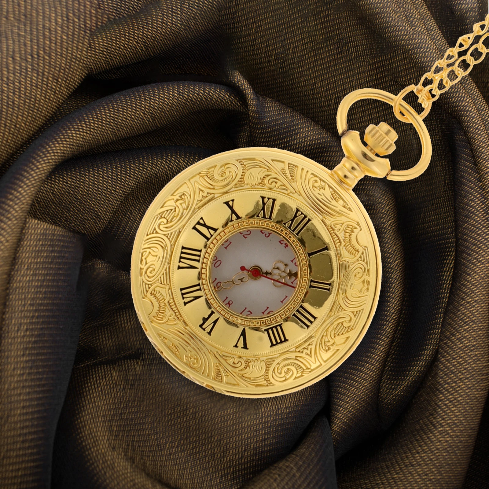 Roman Scale Watch Silver Metal Number High Quality Retro Retro Pocket Watch Small Vintage for Women Men Durable Classic