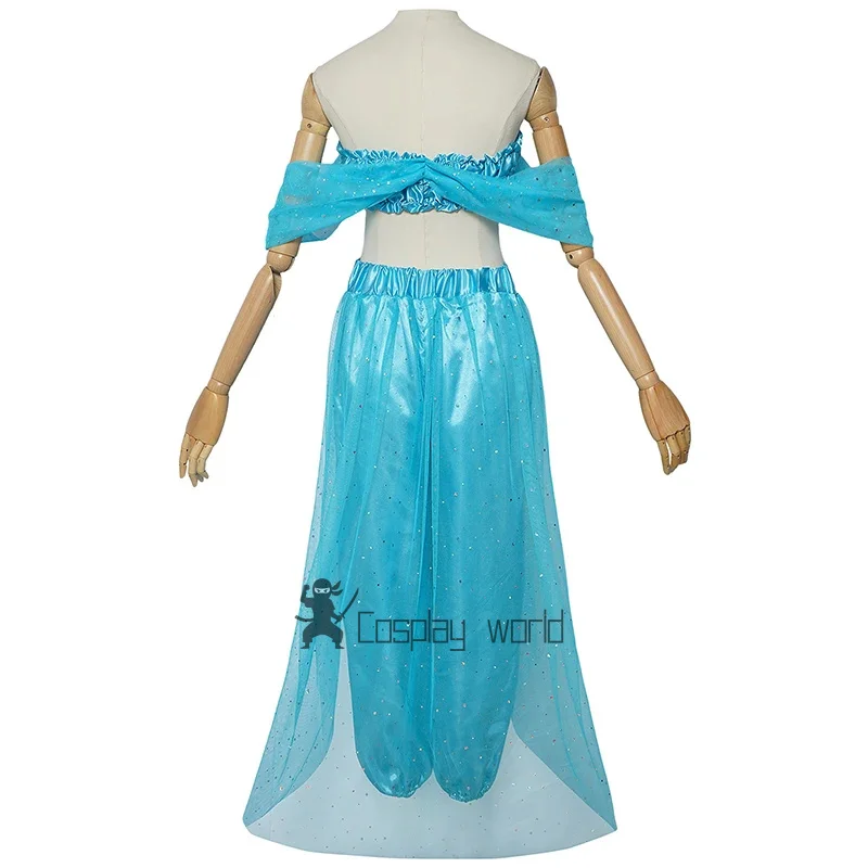 Costume da principessa Jasmine per ragazze in stile arabo, per bambini, Jasmine, cosplay, lampada magica, storia, gioco di ruolo, abbigliamento da spettacolo, set di abiti da festa