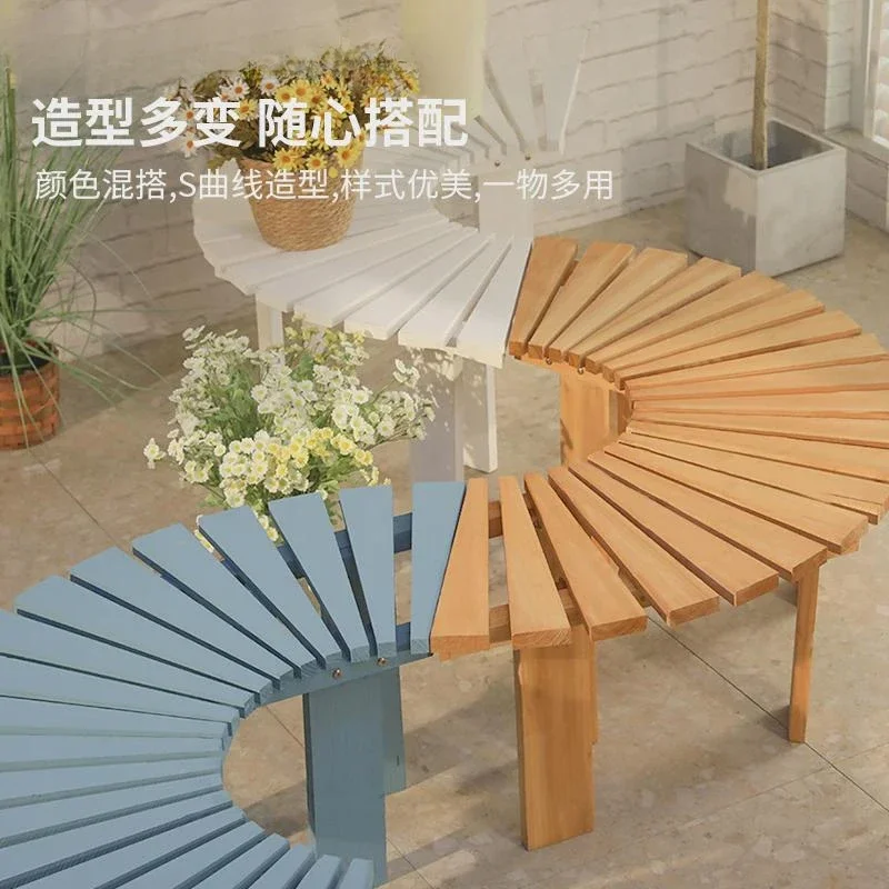 The product can be customized. Outdoor rest stool Solid wood bench Garden