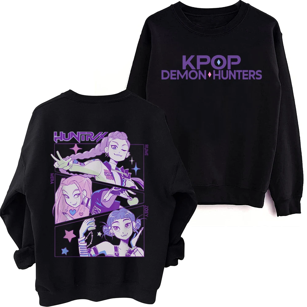 Kpop Demon Hunters 2025 Hot Animeเสื้อกันหนาวOversizeรอบคอแขนยาวHarajuku Sweatshirt