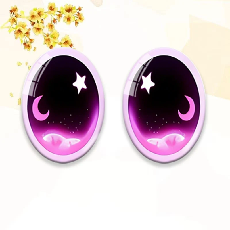 12pcs Oval  Eye Replacement Parts For Labubu Dolls Simulation Changing Eye Slices Diy Customed Dolls  Accessories --OV004
