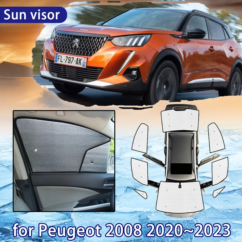 

Car Sun Shade for Peugeot E 2008 P24 2020 2021 2022 2023 Full Coverage Sunshade Windshield Side Window Privacy Shading Protector