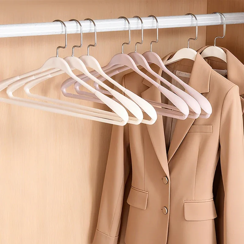 5PCS Wide Shoulder Suit Hangers,Non-Slip Coat Sweater Jacket Clothing Rack for Closet,No Shoulder Bump Durable Hanger for Adults