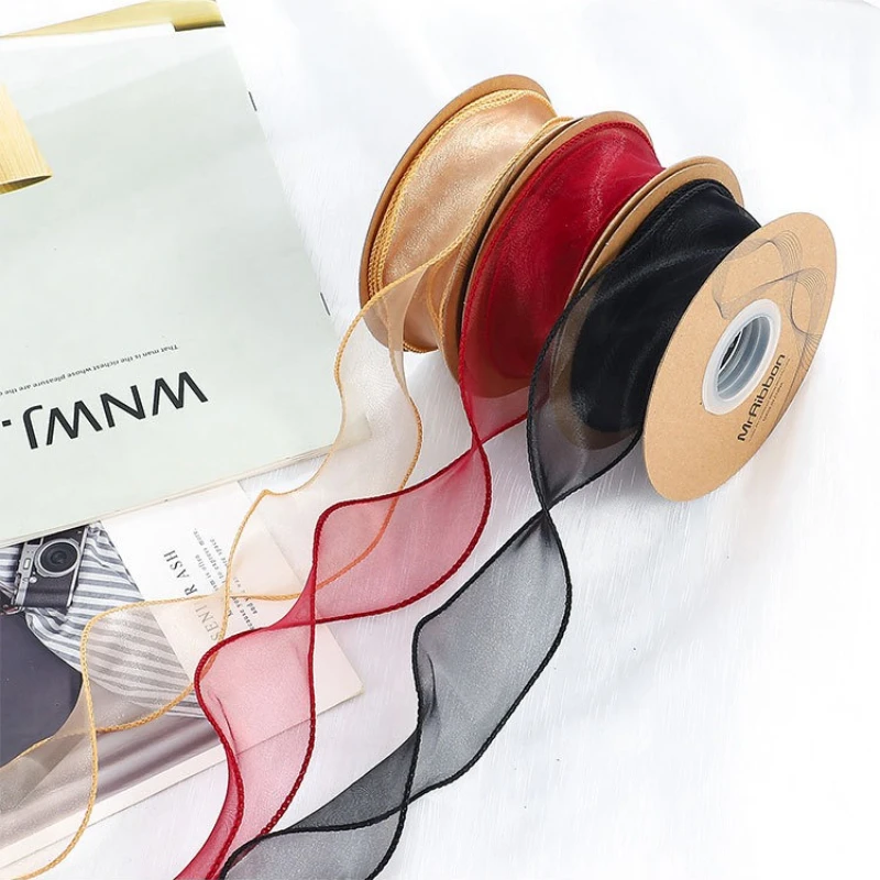 Fishtail Satin Ribbon Solid Color Flower Bow Fashionable Wave Satin Ribbon Flowers Practical and Multifunctional