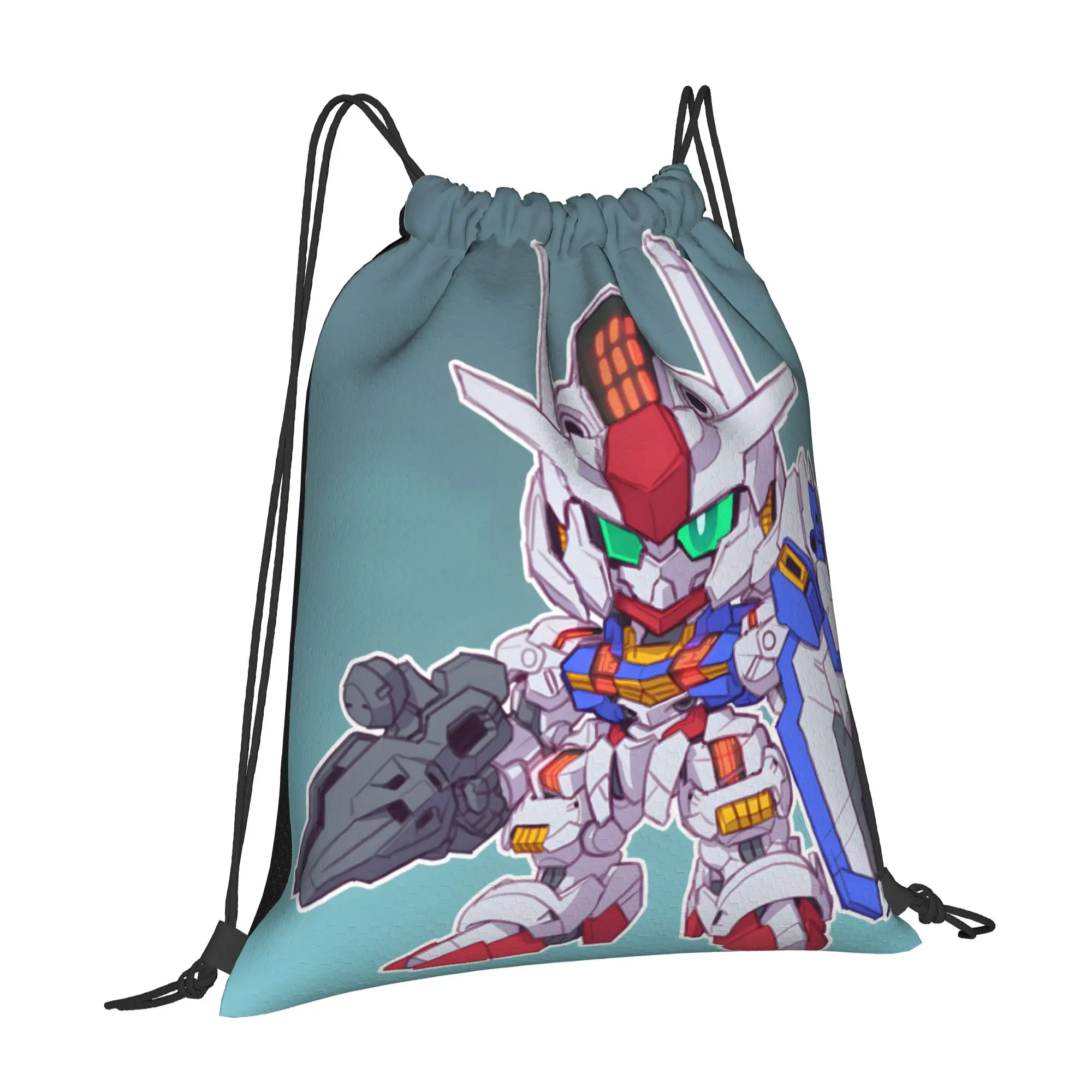 1 pc Aerial Gundam the Witch from Mercury Anime  Drawstring Bags Travel Unisex Storage Bag