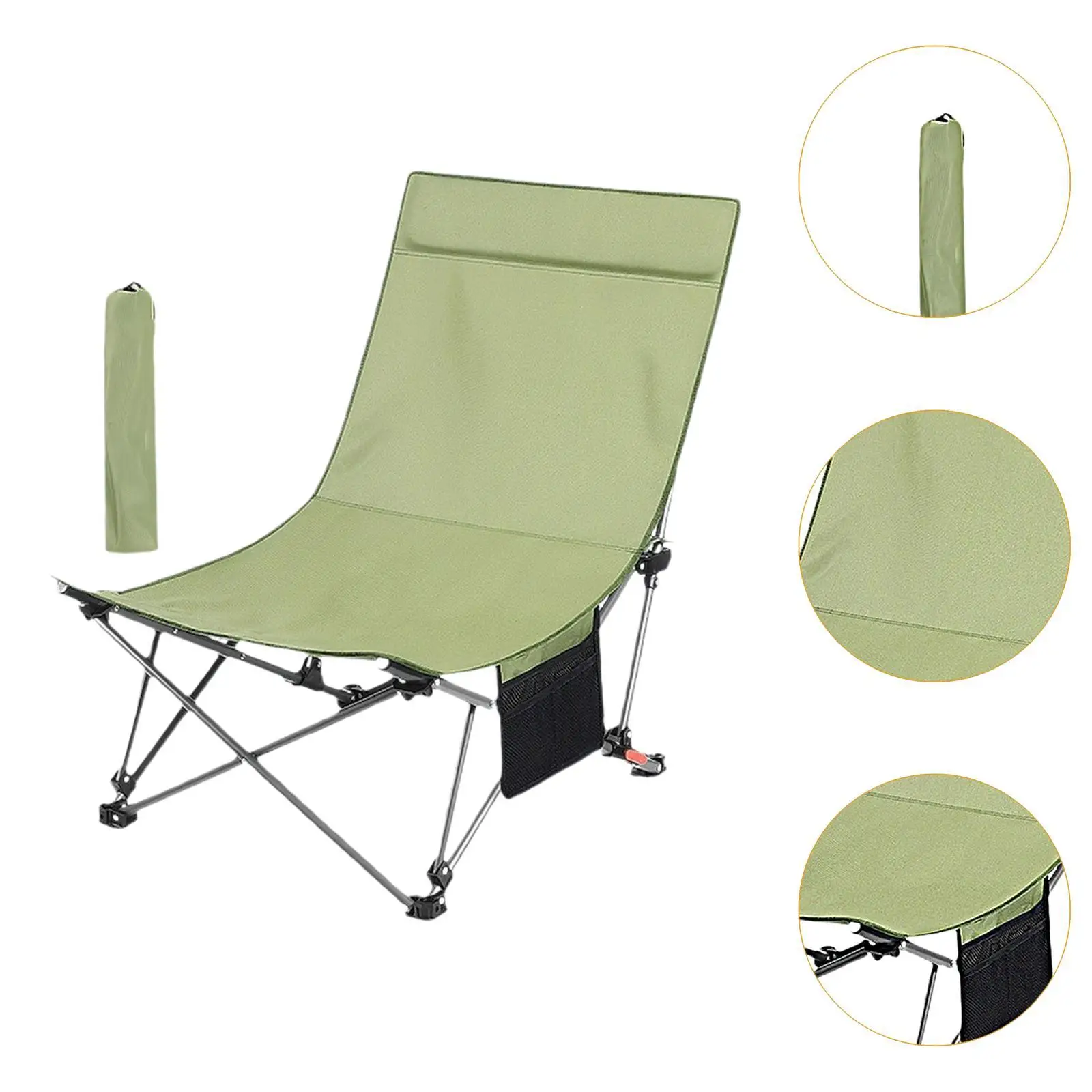 キャンプチェア 調節可能なラウンジャー キャリーバッグ付き コンパクト折りたたみ椅子