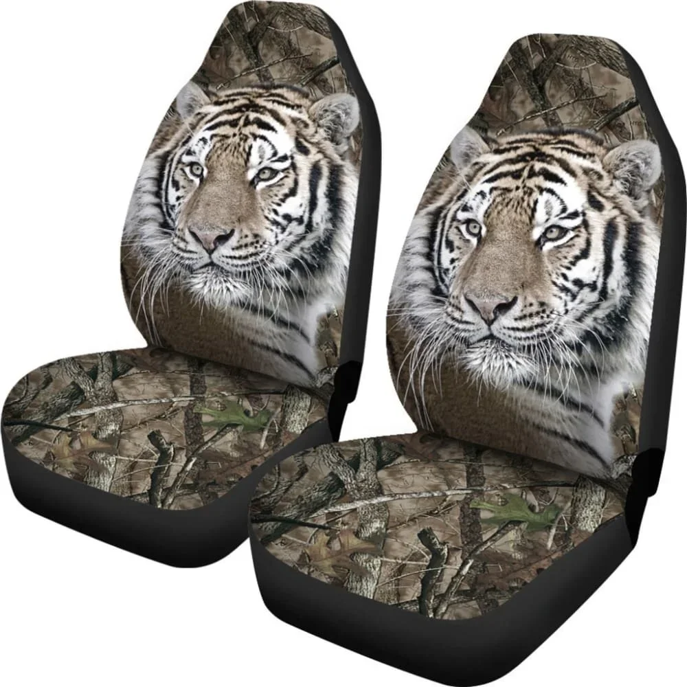 Tiger Wildlife Animal Car Seat Covers Amazing Gift Ideas,Pack of 2 Universal Front Seat Protective Cover