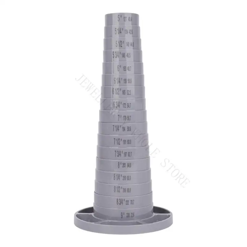 R7UF Compact Bangle Measure Tool Clear Inch and Metric Markings Bracelet Sizer