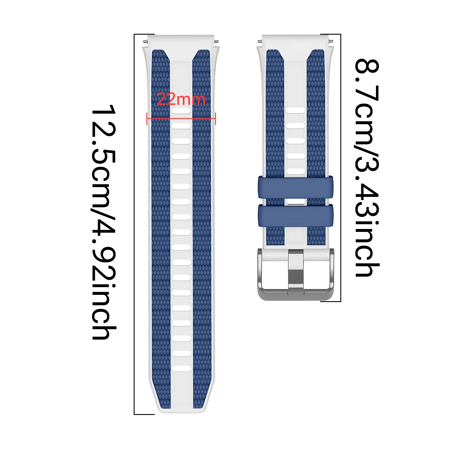 22mm Two-Tone Straps For Huawei Watch GT 7 6 5 4 46mm/Ultimate 2/Huawei Watch GT 4 5 6 7 Pro Composite Silicone Band Unisex