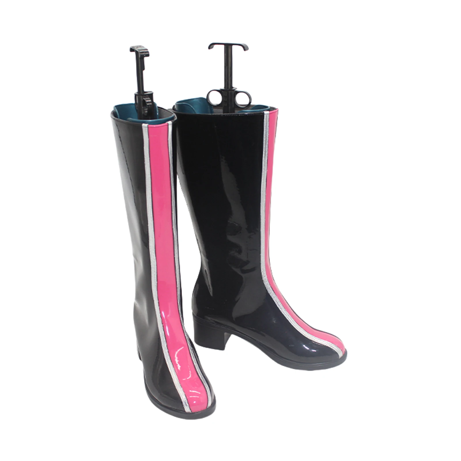 애니메이션 루미 코스프레 신발 여성 핑크 레드 가죽 부츠 걸 그룹 아이돌 무대 공연 신발 할로윈 파티