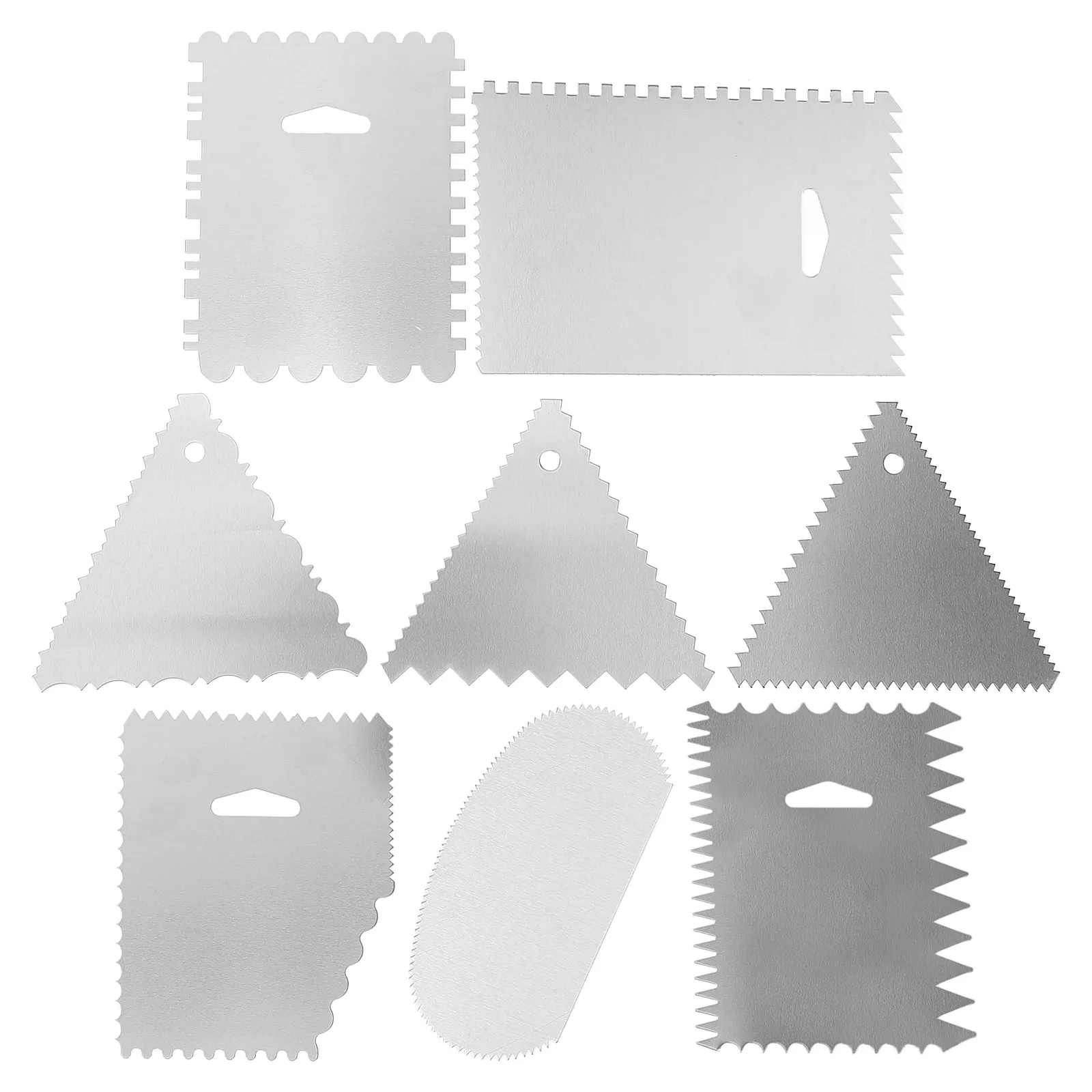 

8pcs Cake Scraper Tool Stainless Steel Baking Kitchen Home Odontoid Sawtooth Professional