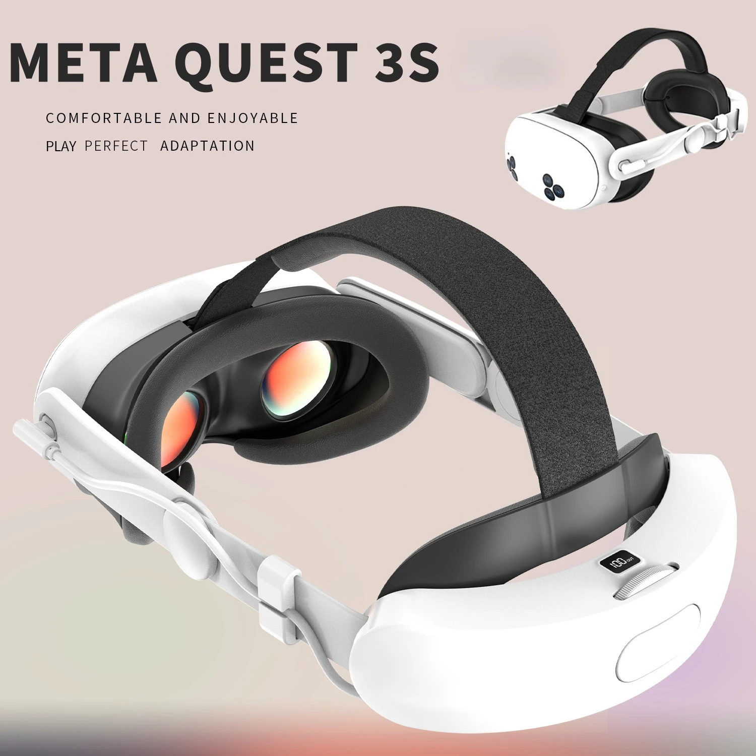 

Suitable for Meta Quest 3/3s head mounted adjustable head mounted 18W fast charging 8000mAh charging for Quest 3 VR accessory