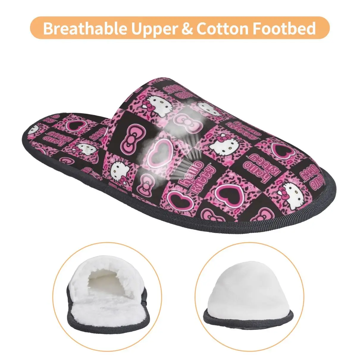 Зимние меховые тапочки Hello Kitty с героями мультфильмов, домашние меховые тапочки, шлепанцы для спальни, кавайные мягкие нескользящие шлепанцы