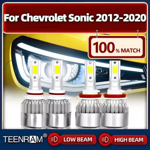 Turbo Car Lights 40000LM Auto Lamps 6000K 12V LED Headlight Bulbs For Chevrolet Sonic 2012-2014 2015 2016 2017 2018 2019 2020