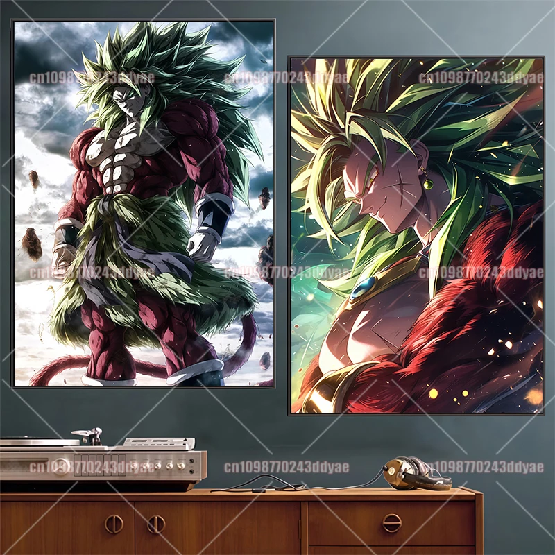 Printed Character Broly Anime Dragon Ball Poster Canvas Painting Home Bedroom Art Decoration Oil Painting Children's Gift