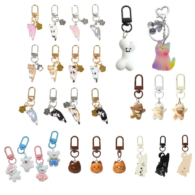 Kawaii Cat Keychain Pet Paw Key Ring Animal Footprint Key Chains Souvenir Gifts For Women Men Cay Keys DIY Handmade Jewelry