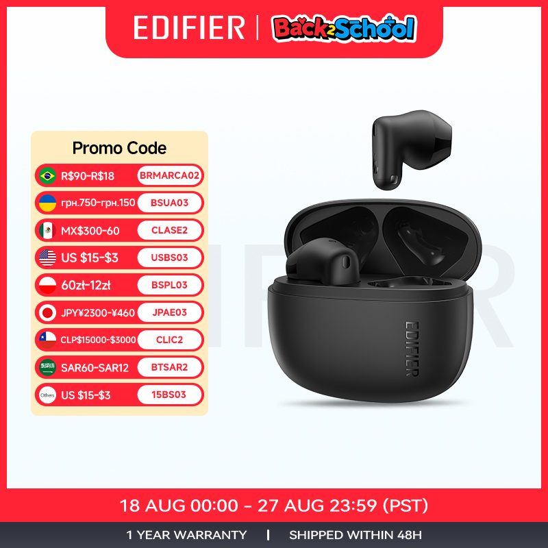  Edifier X1 Lite True Wireless Earbuds Bluetooth 5.4 Earphone Wireless Headphones Lightweight IP54 28hrs Playtime 