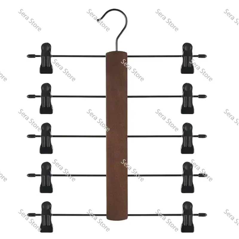 Pants Hanger 1Pc 5-Tier Heavy-Duty Adjustable Height-360° Rotating Levels Space-Saving Skirt/Pants/Jeans Organizer