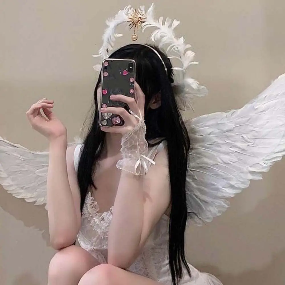 Elegnat Goddess Feather Headband Star Sun Angel Wing Hair Hoop Hair Accessories Shooting Props Lolita Hair Bands Daily
