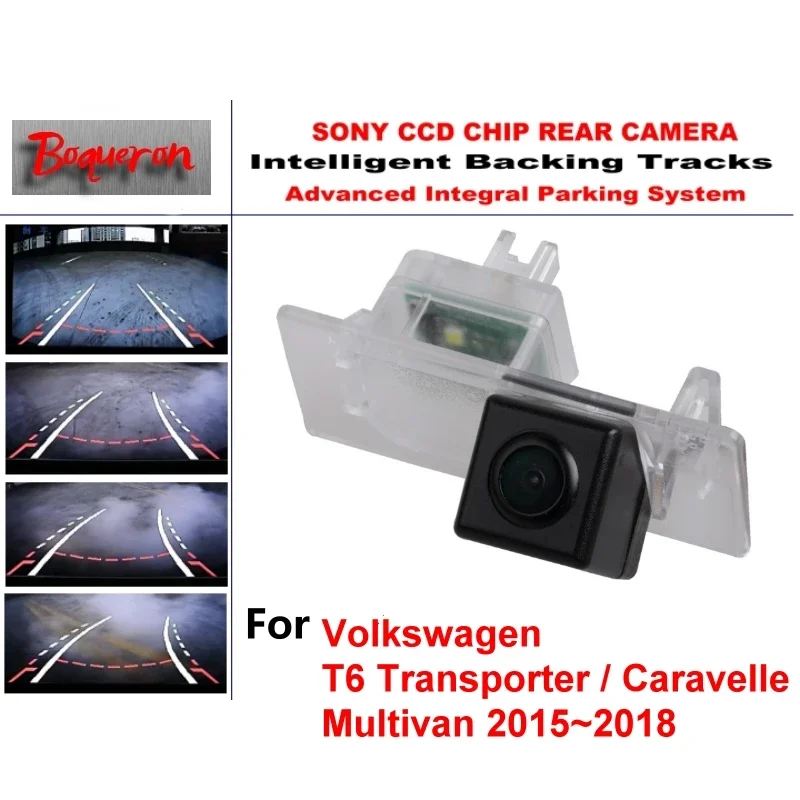 

For vw T6 Transporter/Caravelle/Multivan 2015~2018 Car Backup Parking Intelligent Tracks Dynamic Guidance Rear View Camera