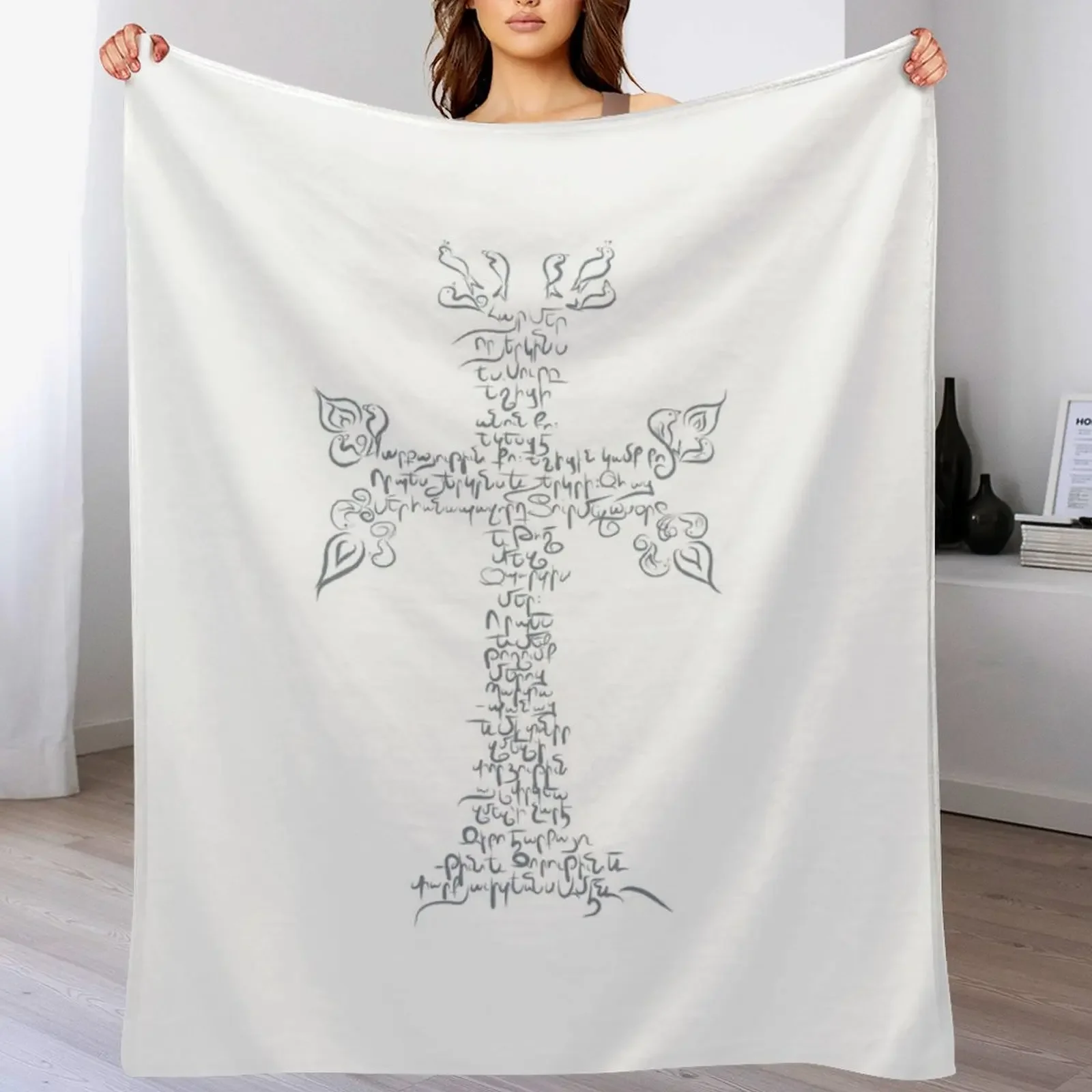 Armenian Lords Prayer Throw Blanket For Sofa Thin Flannels Weighted Moving Blankets