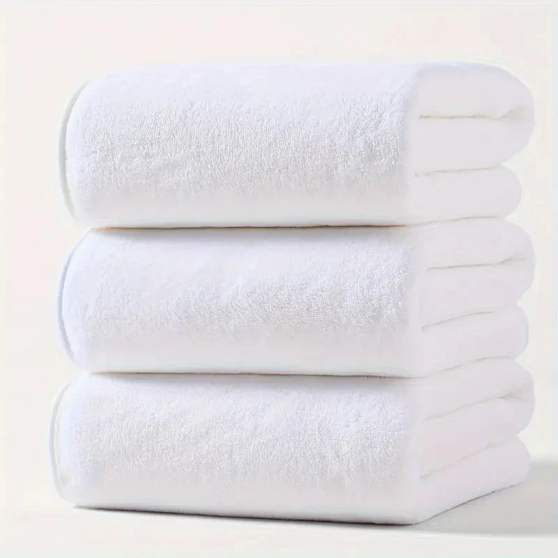 3PCS Large Bath Towels Set Grey Adult Coral Velvet Bathroom Absorbent Soft Quick Dry White Bathing Towel 70X140 Beachtowel Black_voghion.com