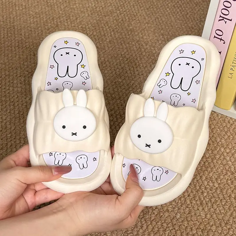 Anime Cute Miffy Slippers Female Summer Wear Outside Girly Heart Home Anti-slip Thick Sole Indoor Sandals Anti-odor Lovely Sweet