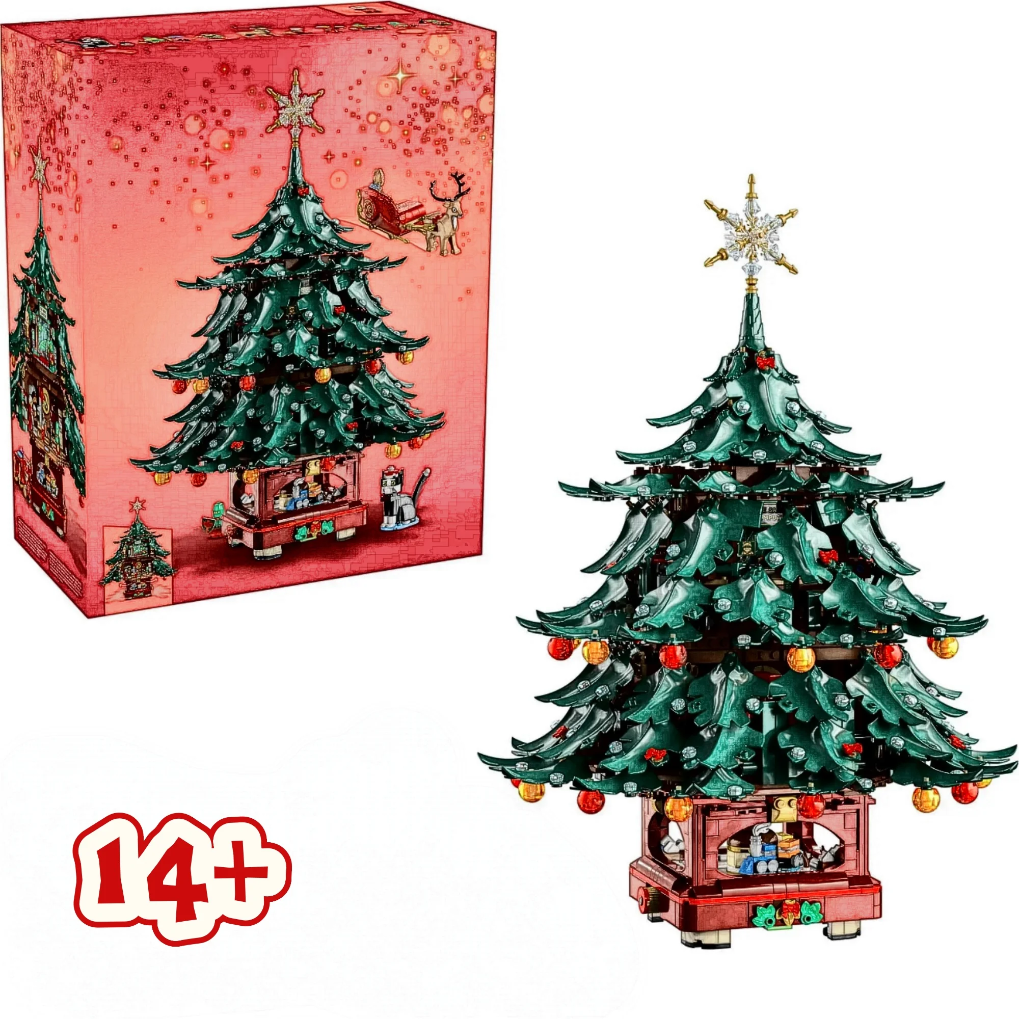 3171pcs DIY Creative Building Blocks Set Santa Claus Family Christmas Tree Decor Model Holiday Gift Toy Decoration For Adults