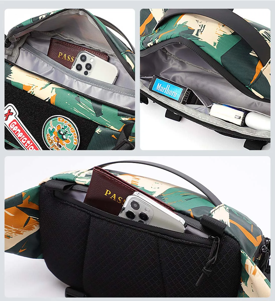 Trend new waist pack men's wholesale outdoor cycling chest bag camouflage pattern large capacity crossbody bag can be wholesale