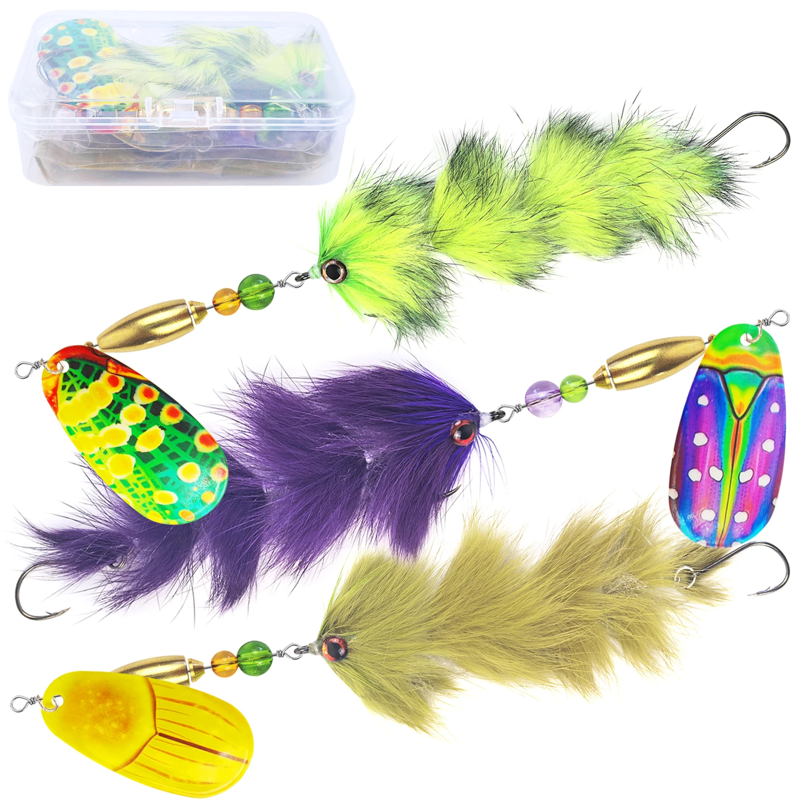 

БЕСПЛАТНАЯ рыболовная приманка FISHER, 3 шт./лот, рыболовные приманки с петушным хвостом, 37 г, металлический блесна с перьями, 16,5 г, приманки для окуня, мускусной щуки