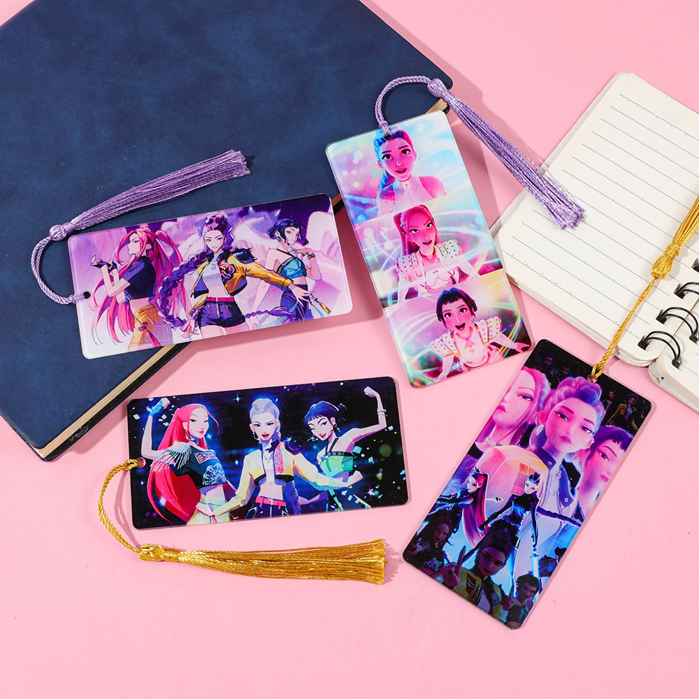 

Cartoon Korean Pop Demon Hunters Bookmark Huntrix Saja Boys Anime Book Mark Cute Kawaii School Supplies Anime Merch