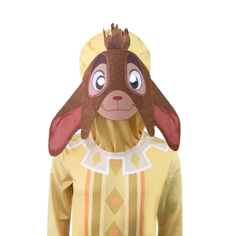 Unisex Movie Boy Girl Cute Yellow Sheep Jumpsuits With Mask Purim Halloween Cosplay Wish Valentino Child Costume