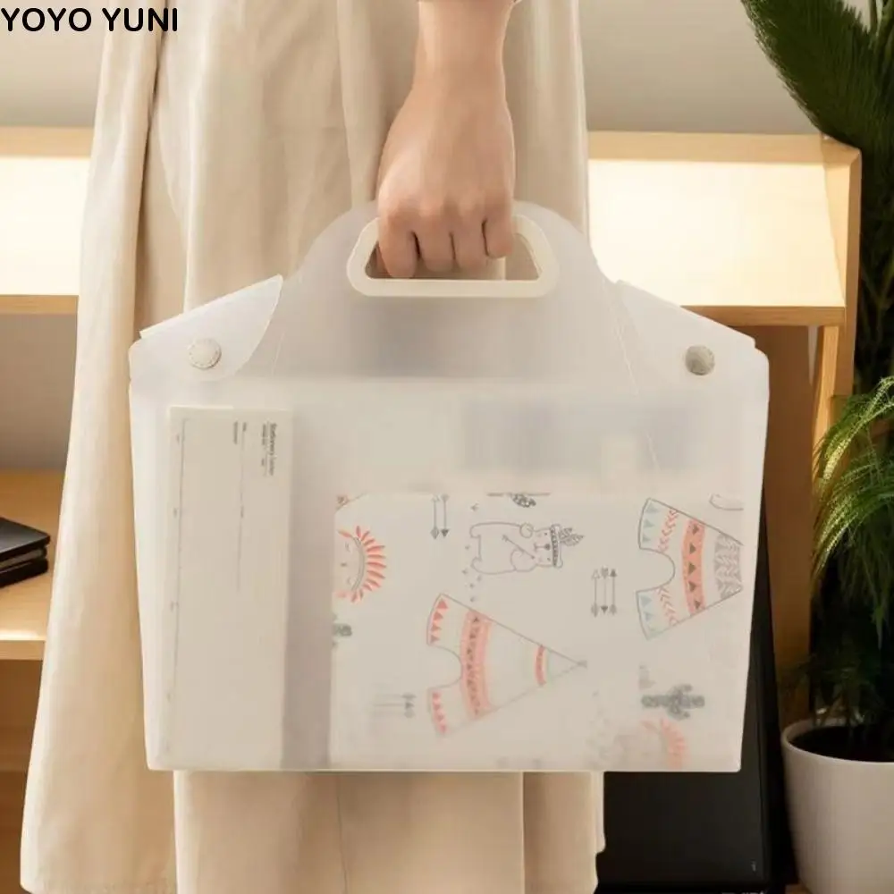 

Portable Organization Clear Project Folders Multicolor Reusable File Storage Bag Waterproof Hand-carrying Document Folder