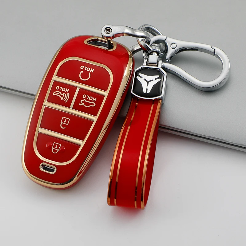 5/6 Buttons TPU Car Key Case Remote Fob Cover Holder Shell for Hyundai Santa Fe Tucson 2022 Nexus NX4 Atos Prime Solaris 2021 view 3