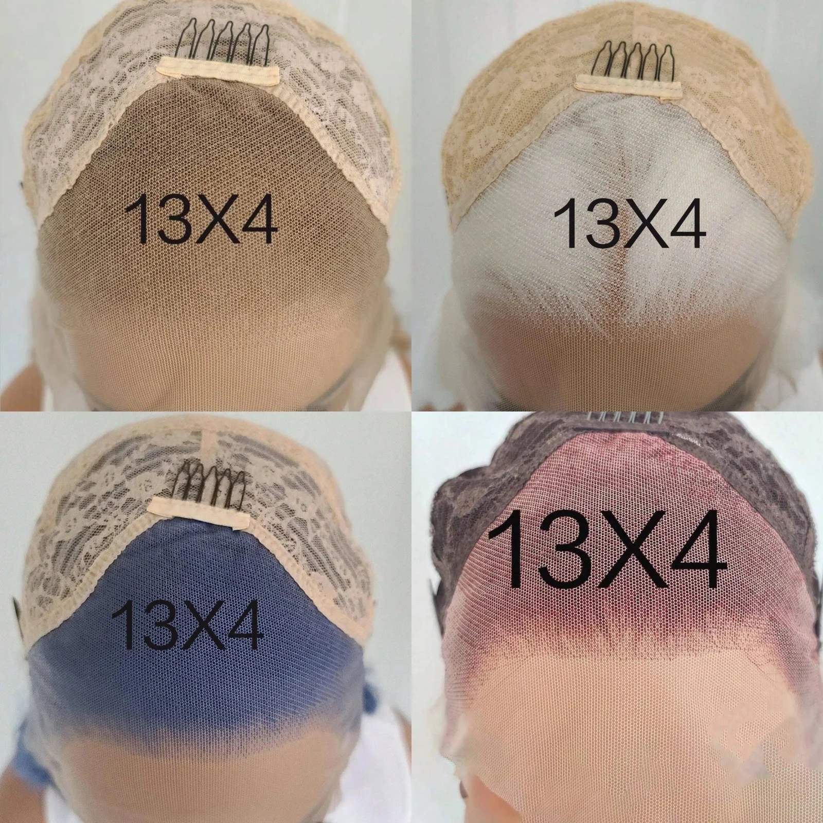 Peluca de cabello sintético con malla Frontal para mujer, cabellera sintética de 13x4 con rizos profundos, largo y ondulado Natural, color rubio