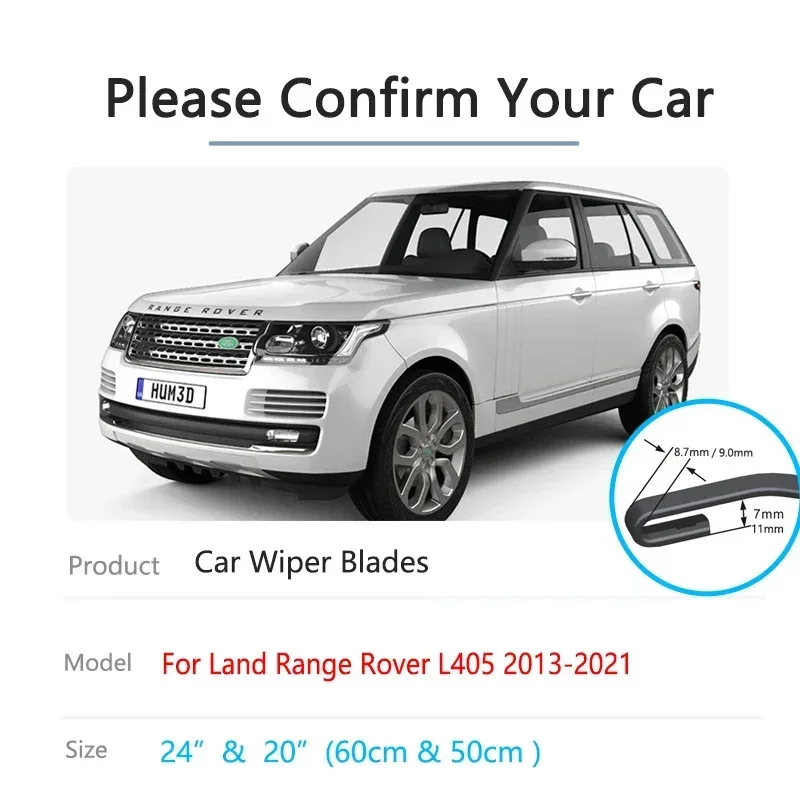 For Land Range Rover L405 2013~2021 Front Rear Set Wiper Blades Brushes Window Windscreen Windshield Cleaning Auto Accessories