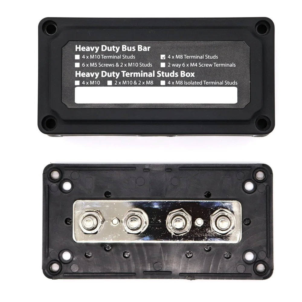 For RV Marine Boat Bus Bar Box 300A 48V DC Heavy Duty Power Distribution Block Terminal with Cover Solar Camper Van Electrical