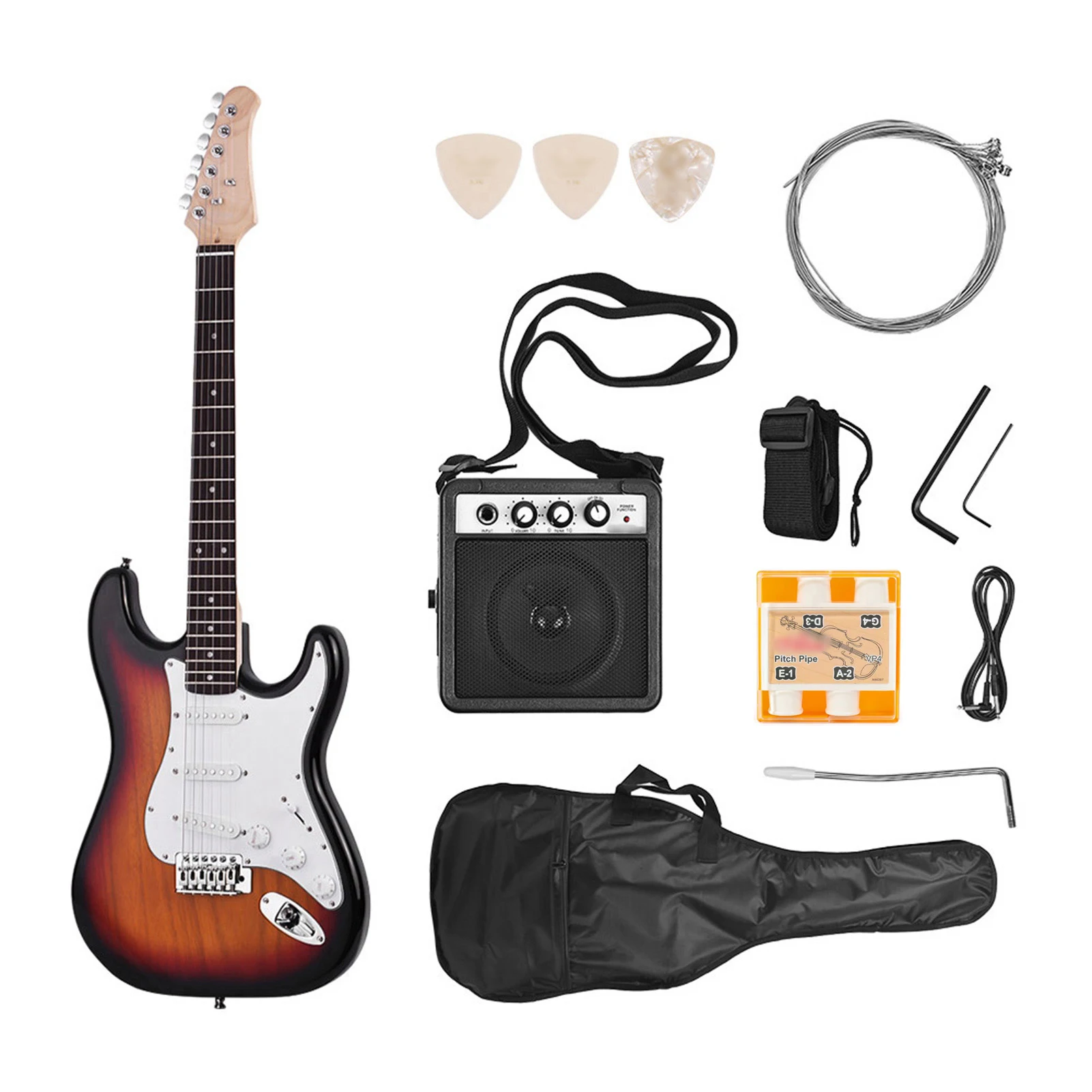 Electric Guitar 22 Frets 3 Single Coil Pickup Right Hand  Wood Electric Guitar with Speaker Guitar Bag Electric Guitar Kit