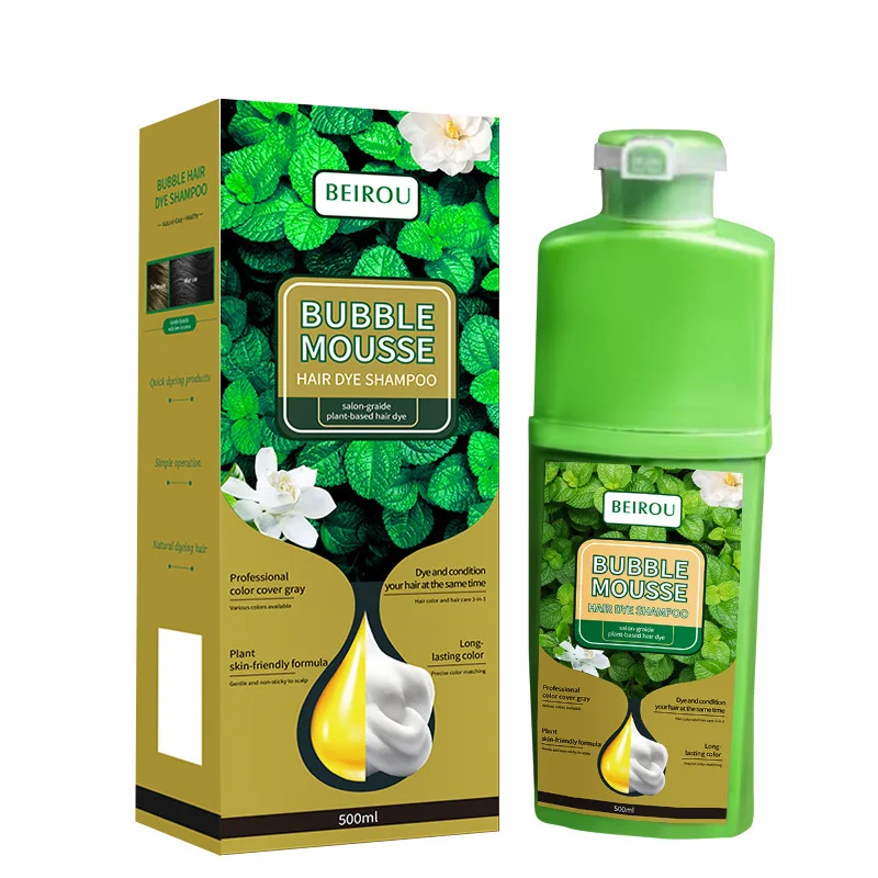 Bubble Botanische haarverf kan wit haar thuis bedekken Luie haarkleurverzorging Natuurlijke plantaardige essentie Permanente haarkleurcrème - afbeelding 2