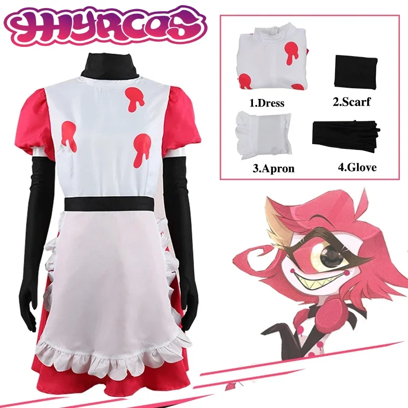 Fancy Dress Outfits Anime Hazbin Niffty Cosplay Costume Halloween Carnival Party Women Maid Suit Hotel Cosplay Halloween Party