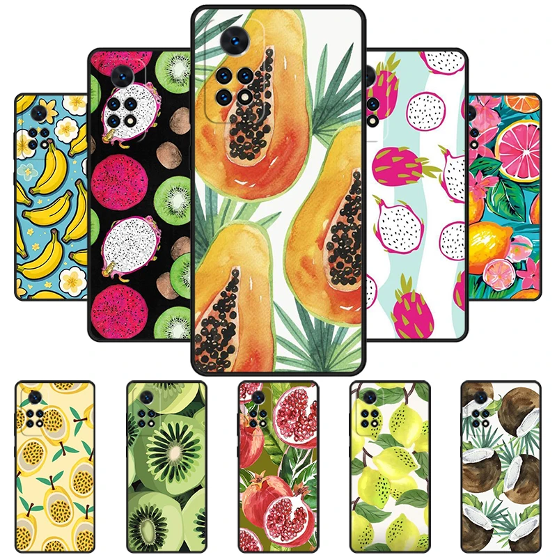 Tropical Summer Fruit Lemon Phone Case For Redmi Note 11 EPro 11S 10T 9S Promax 8 Pro Xiaomi Mi 11 12X 12S Ultra Cover