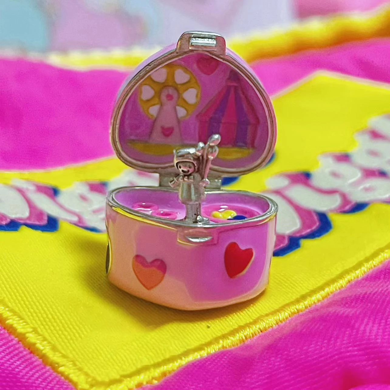 925 Sterling Silver Amusement Park With Mini Doll Polly Pocket Charm Bead For Pandora Bracelet European Jewelry Fans Collection