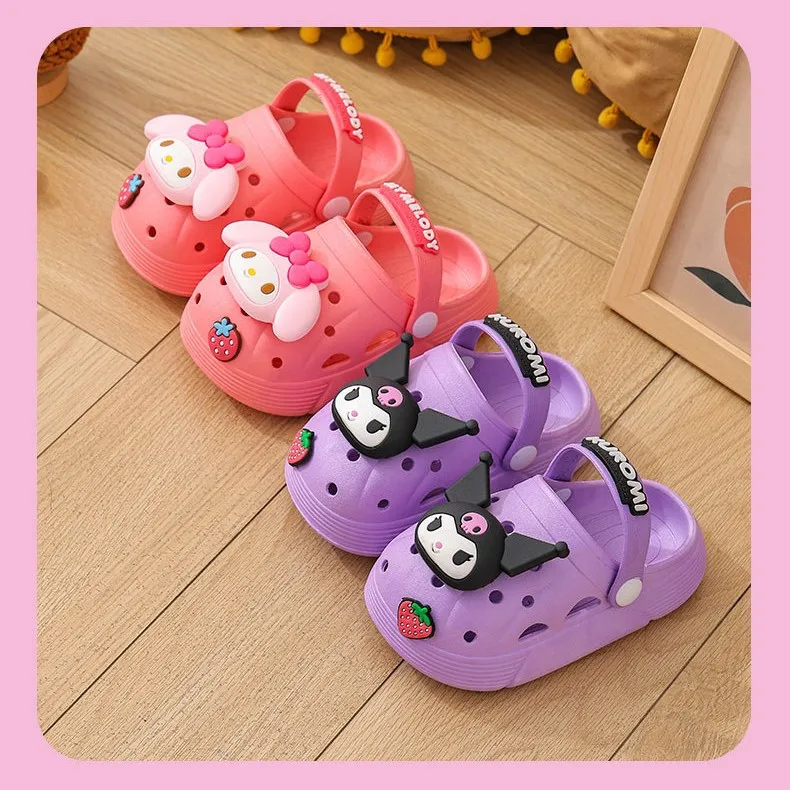 

Сабо Sanrio Hello Kitty Kuromi My Melody Cinnamoroll для девочек, летние, милые, мягкие, нескользящие, для дома и ванной комнаты