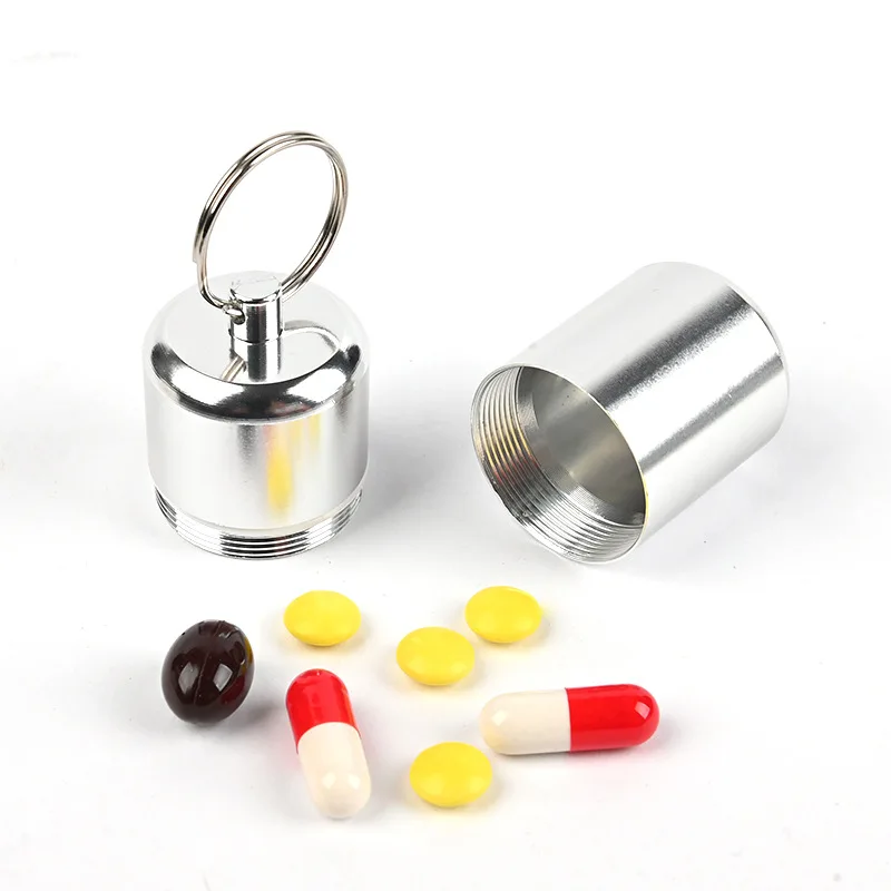 Secret Stash Hidden Safe Diversion Jewelry Medicine Storage Box Aluminum Alloy Mini Keychain Convenient Pocket Pill Bottle GIFT