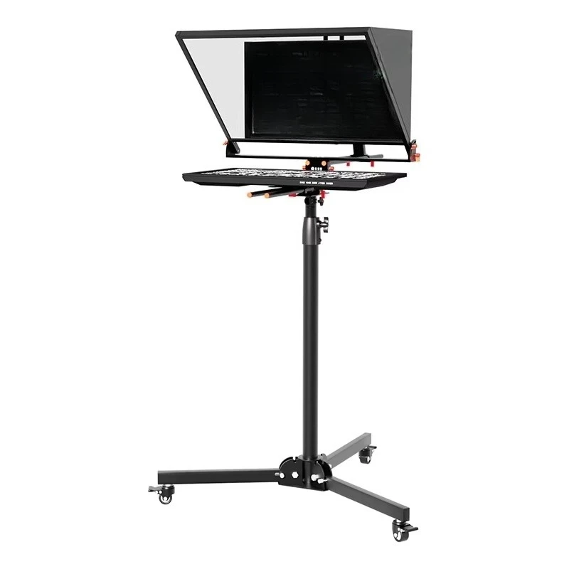 Advanced video teleprompter for large screen live streaming and speeches, suitable for DSLR cameras with wheel mounts