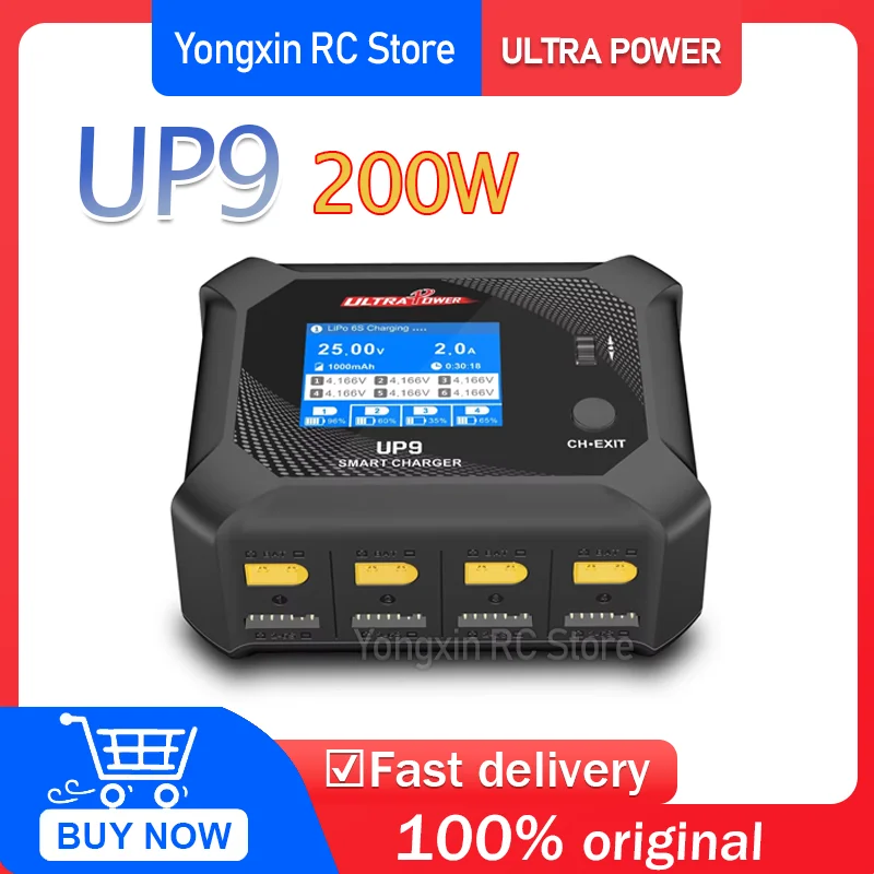

Зарядное устройство ULTRA POWER UP9 200W с четырьмя каналами и интеллектуальным балансированием, двойной вход AC100W/DC200W, для аккумуляторов, инструменты для радиоуправляемых моделей